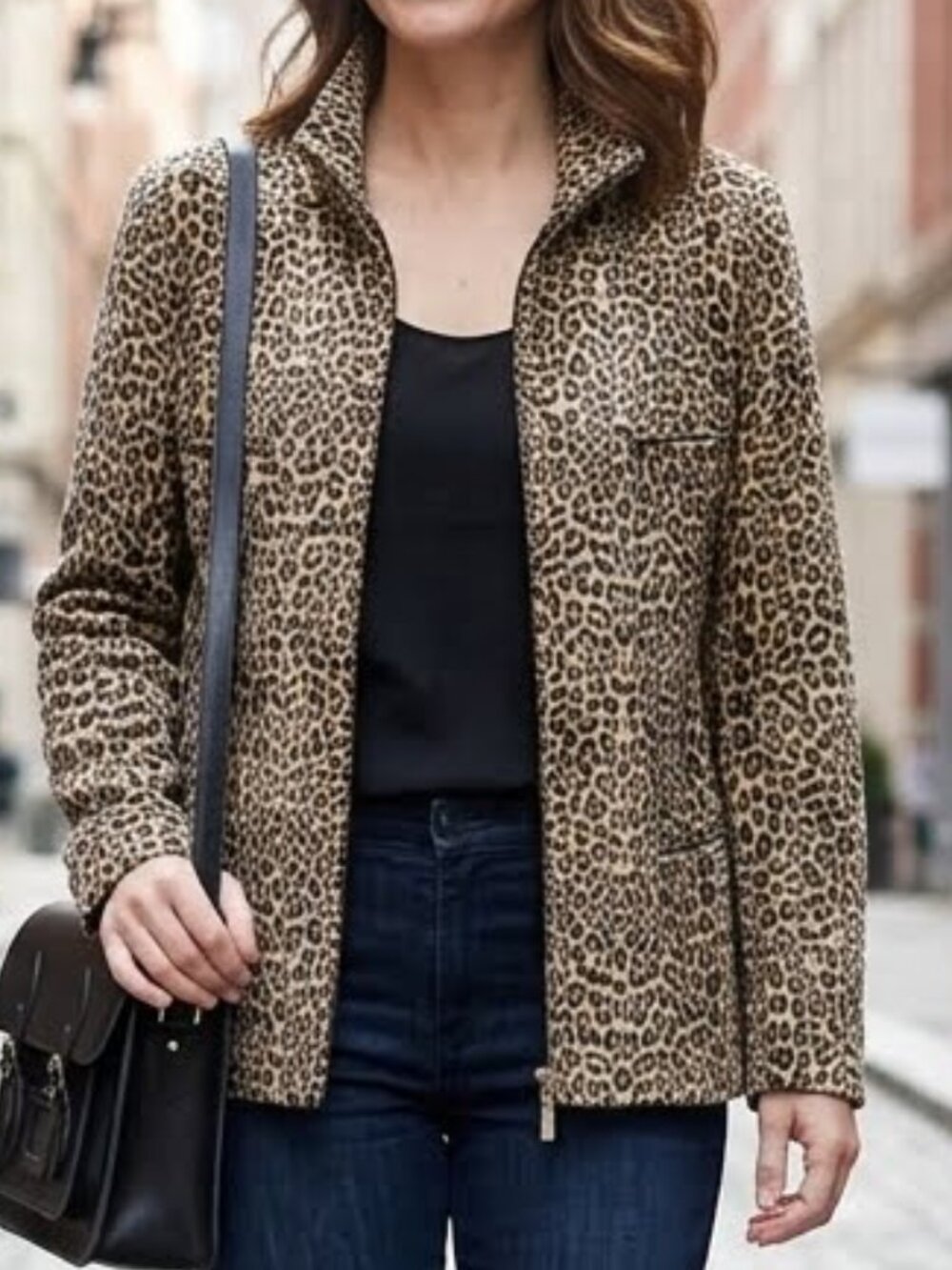 Vintage Betty Barclay Women's Leopard Animal Print Jacket Upcycle Craft Project